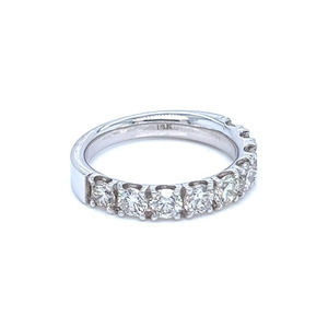 14K White Gold Band with 9 Diamonds